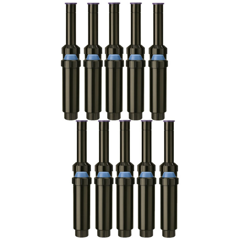 foto del prodotto set di 10 diffusori emergenti np da 10 cm con ugello kvf 8 raggio 2,4 m regolabile da 0 a 360 irrigazione precisa giar