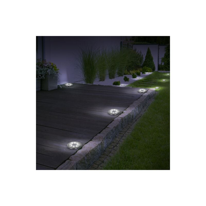 foto del prodotto set di 10 dischi solari da esterno led, faretti da giardino per piantare