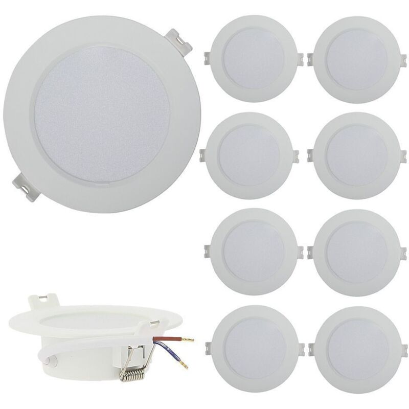 foto del prodotto set di 10 faretti da incasso a led a pannello extra piatto da 3w temp rature de couleur bianco neutro 4000k