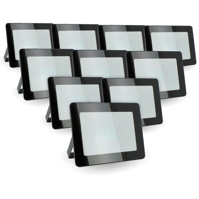 foto del prodotto set di 10 faretti led da esterno 30w ip65 temp rature de couleur bianco caldo 3000k
