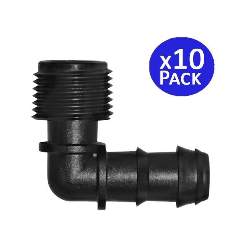 foto del prodotto set di 10 gomito irrigazione a goccia 16mm x 1 2 