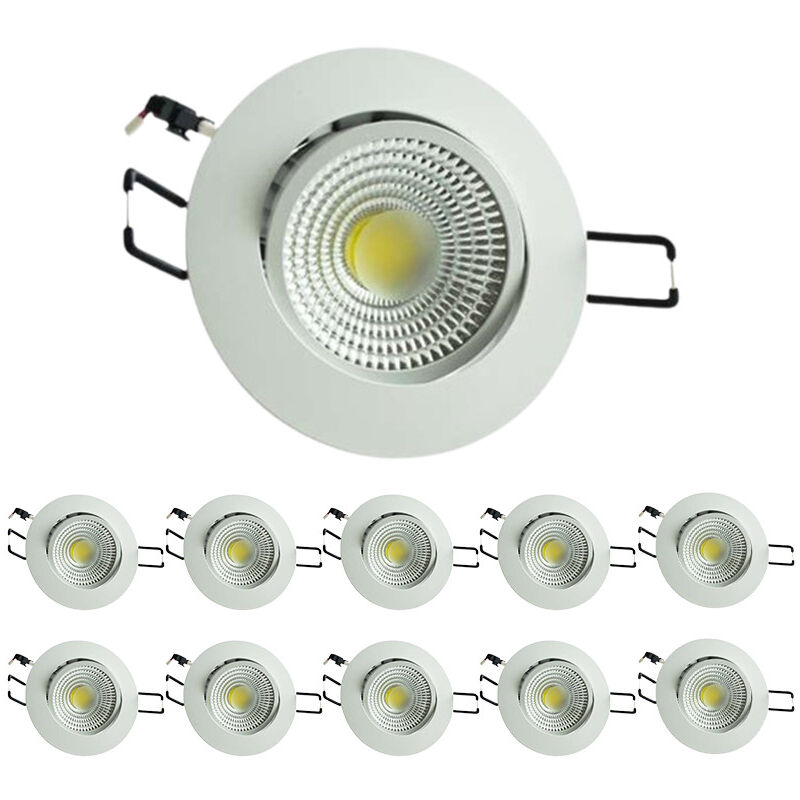 foto del prodotto set di 10 lampade a soffitto integrate led 5w cob bianco bianco giorno 6000k 40w illuminazione