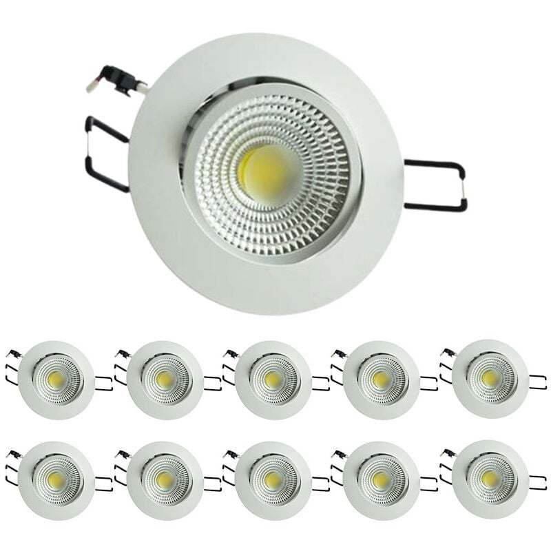 foto del prodotto set di 10 lampade a soffitto integrate led 5w cob bianco illuminazione naturale bianca 4100k 40w
