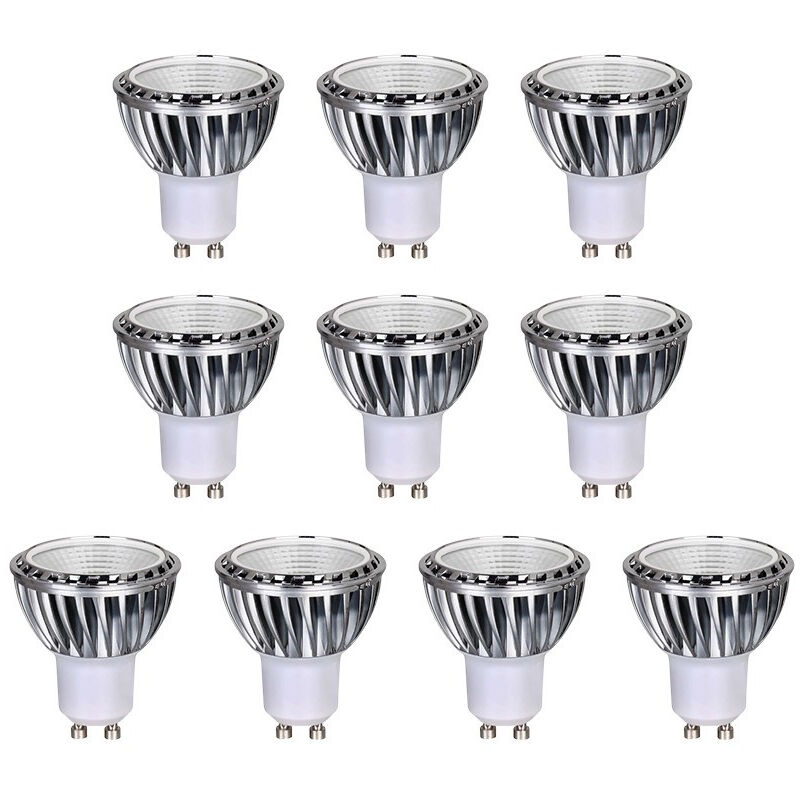 foto del prodotto set di 10 lampadine a led gu10 5w equivalente 50w cob bianco di giorno 6000k
