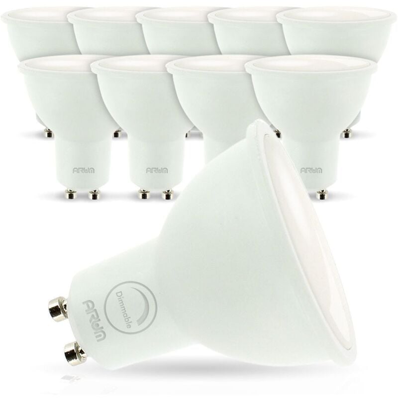 foto del prodotto set di 10 lampadine a led gu10 7w eq. 60w dimmerabile temp rature de couleur bianco caldo 2700k