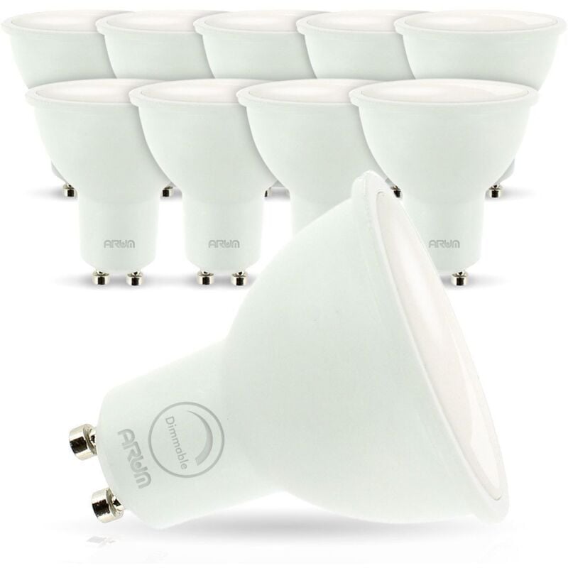 foto del prodotto set di 10 lampadine a led gu10 7w eq. 60w dimmerabile temp rature de couleur bianco neutro 4000k