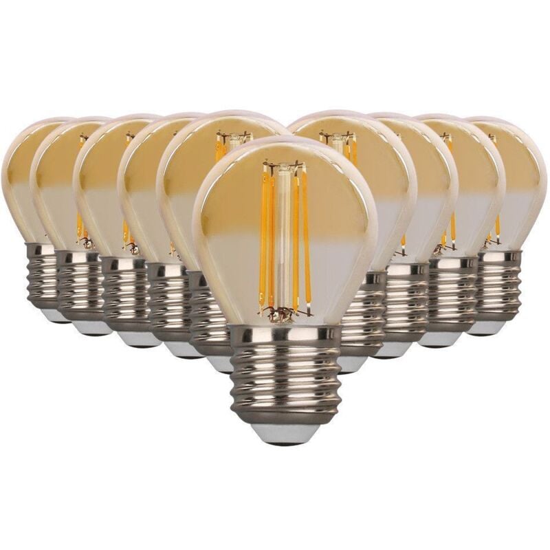 foto del prodotto set di 10 lampadine led ambree e27 4w g45 eq 40w