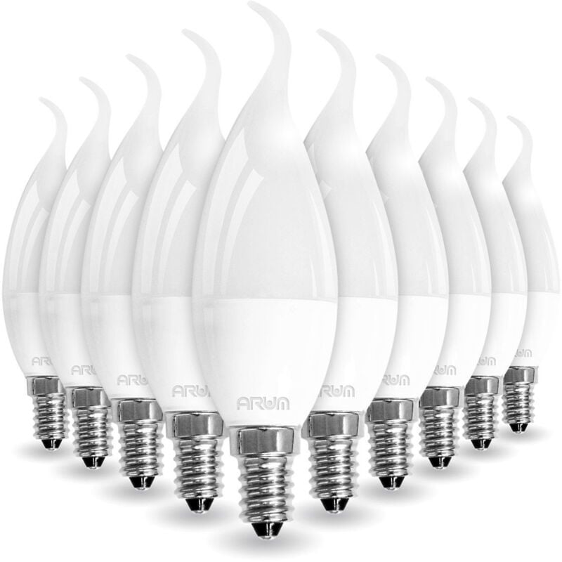 foto del prodotto set di 10 lampadine led e14 fiamma 5w eq 40w temp rature de couleur bianco neutro 4000k