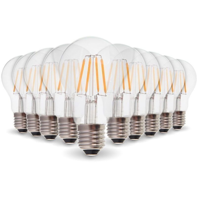 foto del prodotto set di 10 lampadine led e27 4.9w filamento eq. 40w bianco caldo 2700k