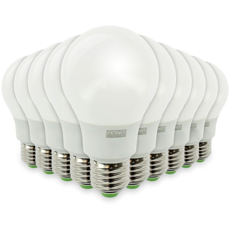 foto del prodotto set di 10 lampadine led e27 8w eq 60w 806lm temp rature de couleur bianco caldo 2700k