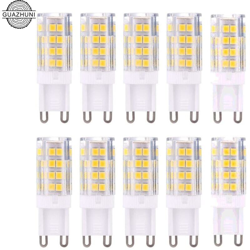 foto del prodotto set di 10 lampadine led g9 rtgpt da 5w, bianco caldo 3000k , che offrono 420 lumen. equivalente ad una alogena g9 da 40 w. non dimmerabile