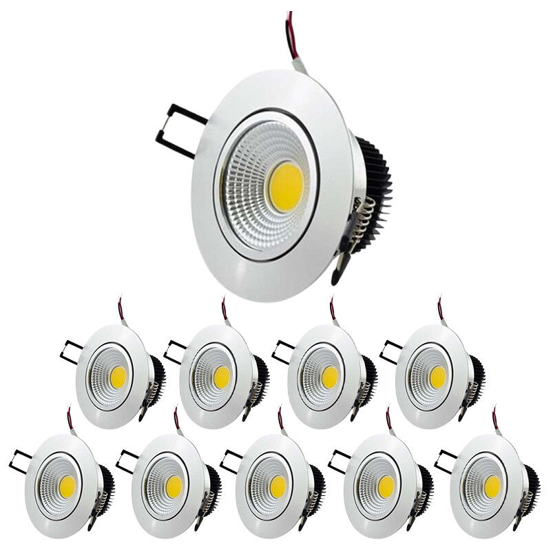 foto del prodotto set di 10 luci a soffitto in alluminio in alluminio costruito led 5w cob illuminazione da 40 w bianco freddo 6000k