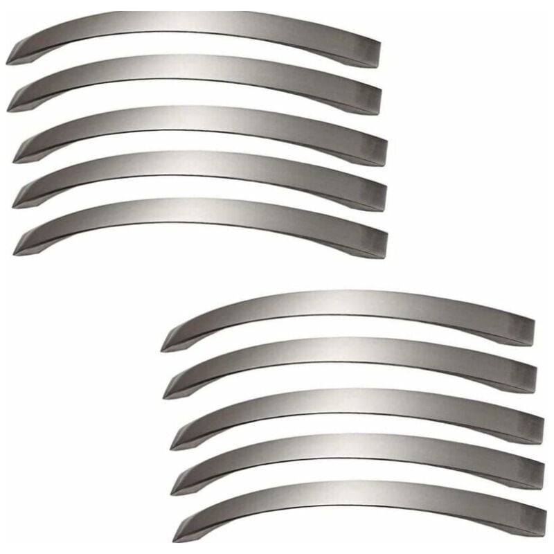 foto del prodotto set di 10 maniglie per mobili da cucina maniglie per porte spazzolate, maniglia da cucina, interasse maniglie da cucina 160 mm sollbry