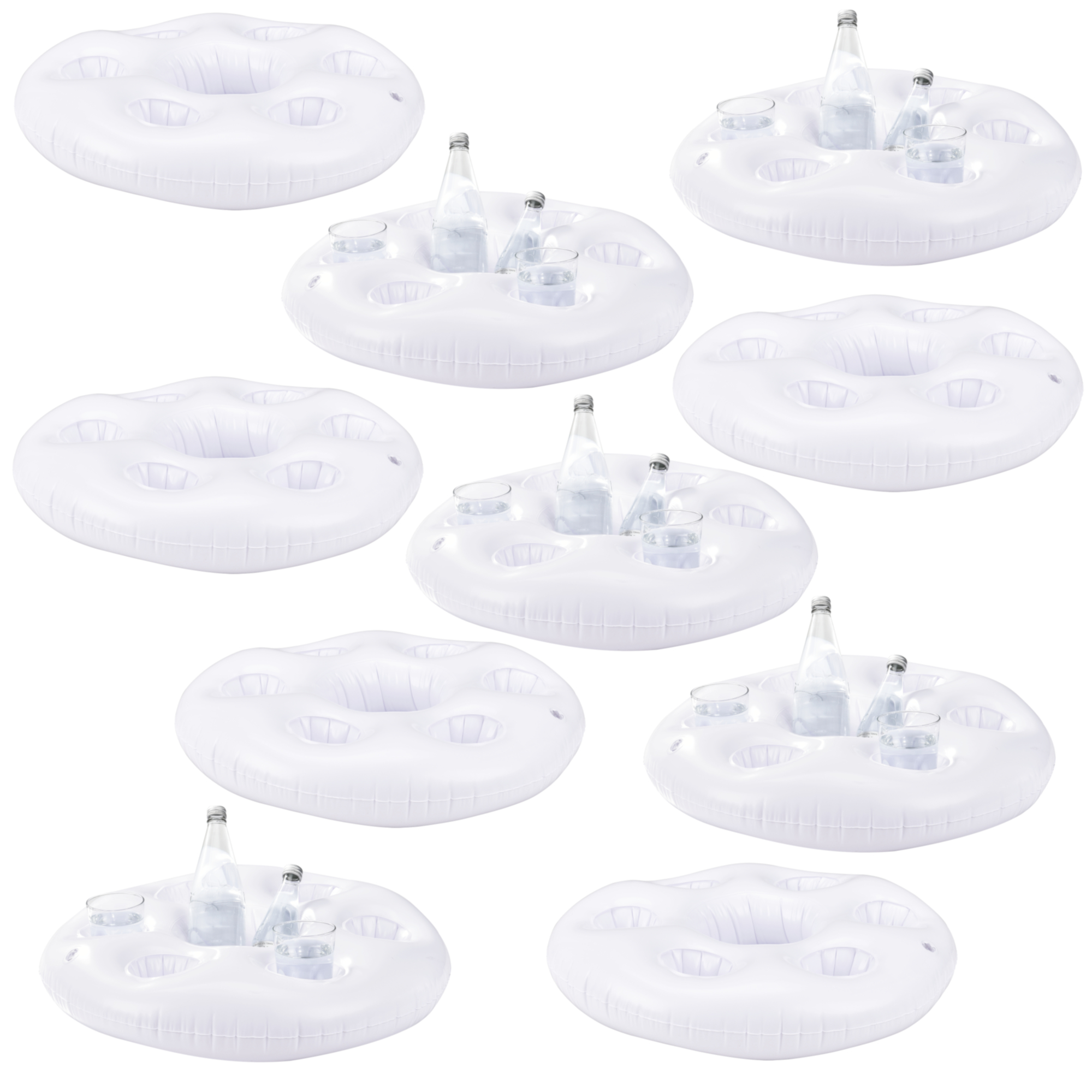 foto del prodotto set di 10 portabevande galleggiante per piscina supporto gonfiabile per drink 60 cm bianco casa.pro