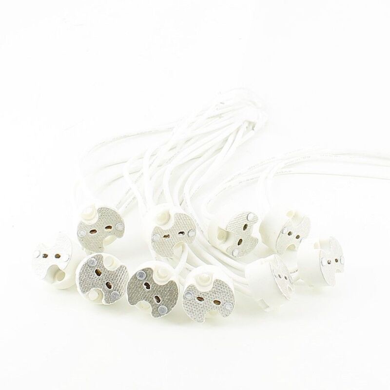 foto del prodotto set di 10 portalampada in ceramica alogena o led mr16 gu5.3
