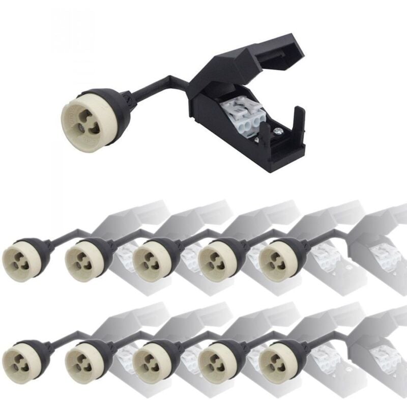 foto del prodotto set di 10 prese in ceramica automatiche gu10 230v