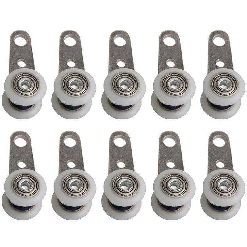 foto del prodotto set di 10 rulli per portefinestre o scorrevoli in metallo e plastica 4,5 x 1,9 cm