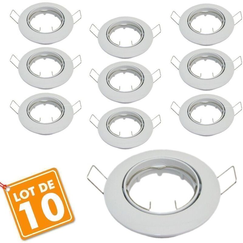 foto del prodotto set di 10 staffe ad incasso orientabili bianche d82