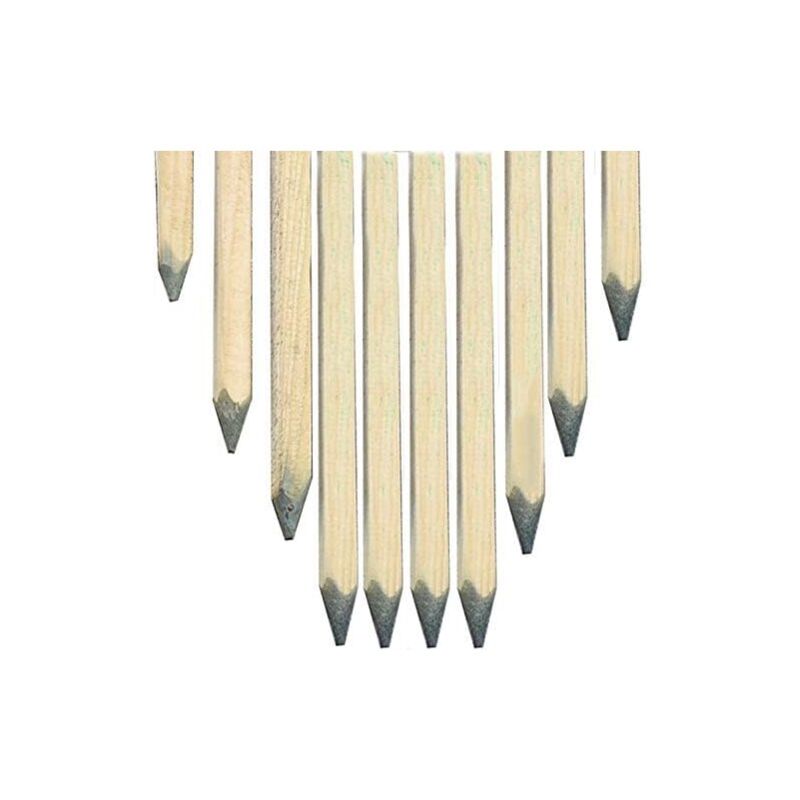 foto del prodotto set di 10 tutore in legno 180 cm, diametro 3 cm. palo in legno tondo con punta, palizzata, picchetto di fissaggio