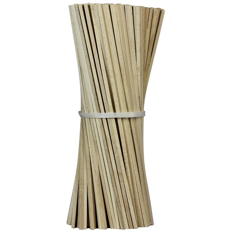 foto del prodotto set di 100 bastoncini in legno per zucchero filato 28 cm
