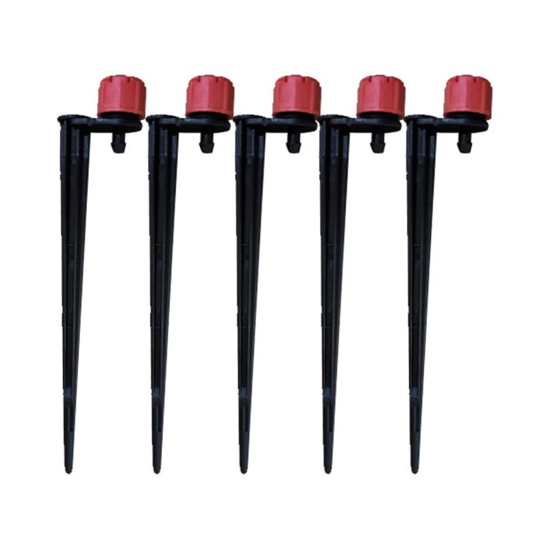 foto del prodotto set di 100 gocciolatore regolabile 0 a 70 l h, kit di sistema di irrigazione a goccia micro flow drip head
