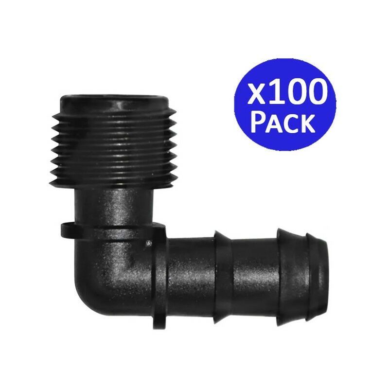 foto del prodotto set di 100 gomito irrigazione a goccia 16mm x 1 2 