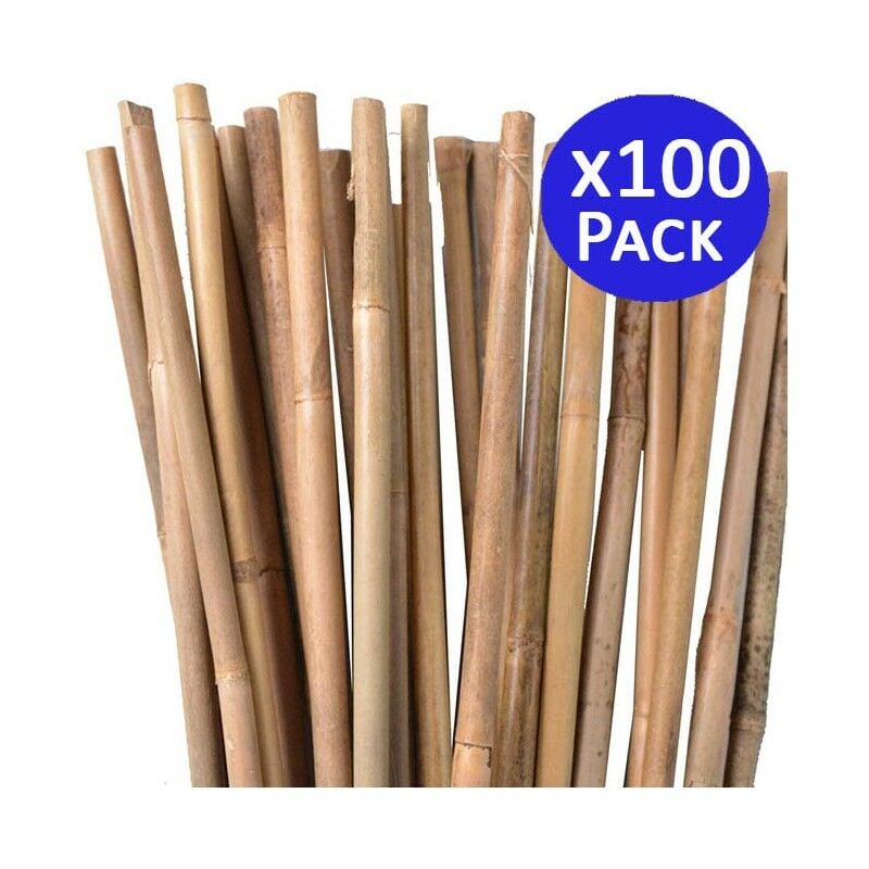 foto del prodotto set di 100 tutori in bamb per piante 100 cm 8 10 mm canne di bamb , supporti per ortaggi, pomodori, alberi e giardinaggio