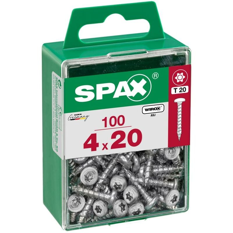 foto del prodotto set di 100 viti spax torx in acciaio a testa tonda, diam.4 mm x l.20 mm spax