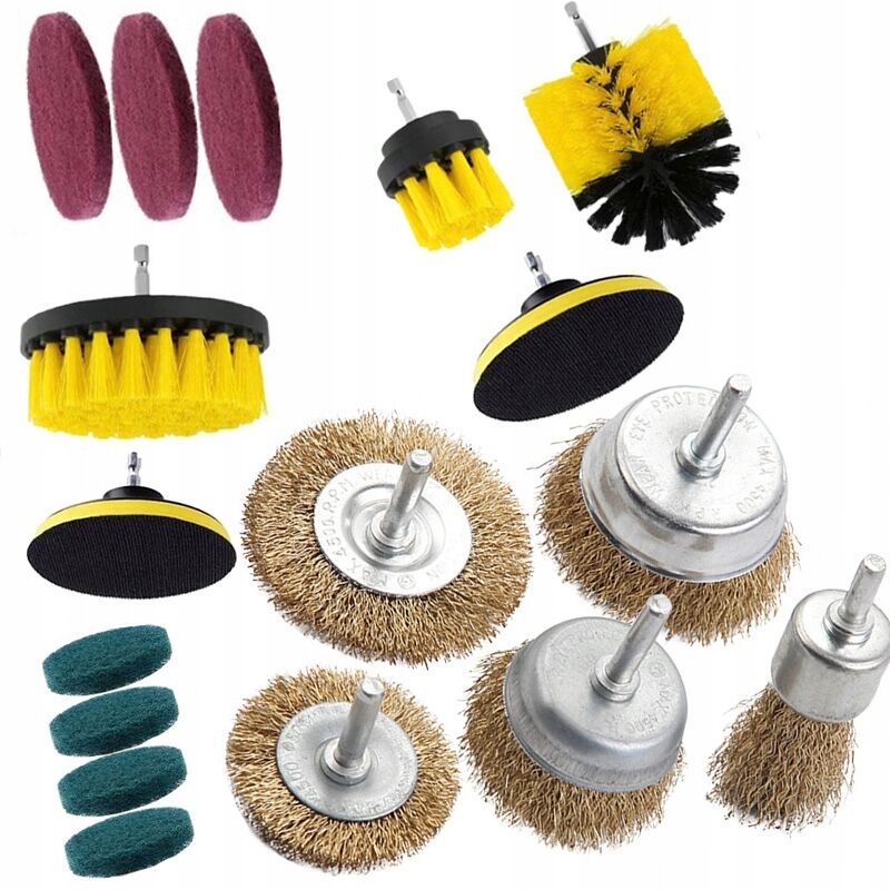 foto del prodotto set di 12 elementi di pulizia per cacciavite set di 5 spazzole metalliche per cacciavite
