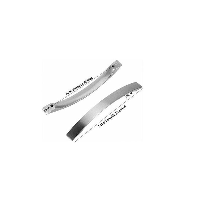 foto del prodotto set di 12 maniglie per mobili da cucina in acciaio inossidabile, interasse 96 mm maniglie per porte cromate maniglie per porte in nichel