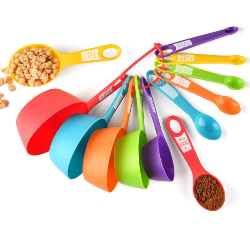 foto del prodotto set di 12 misurini e cucchiai set di utensili da cucina lavabili in lavastoviglie per ingredienti secchi e liquidi senza bpa utensile da cucina per