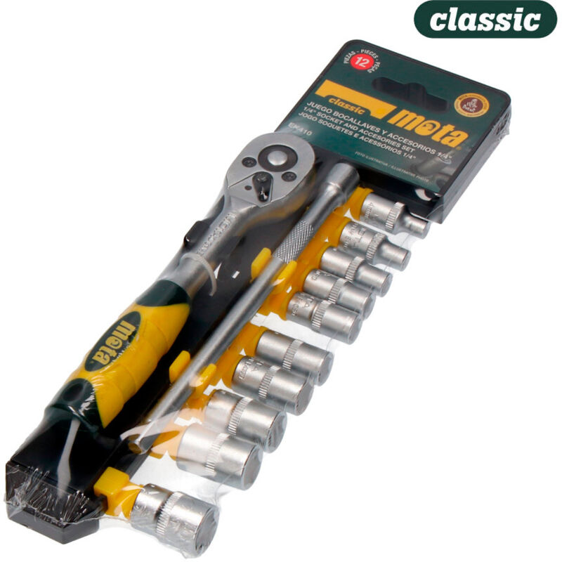 foto del prodotto set di 12 pezzi di punte per chiavi da 1 4' cr.v. ek410 e accessori