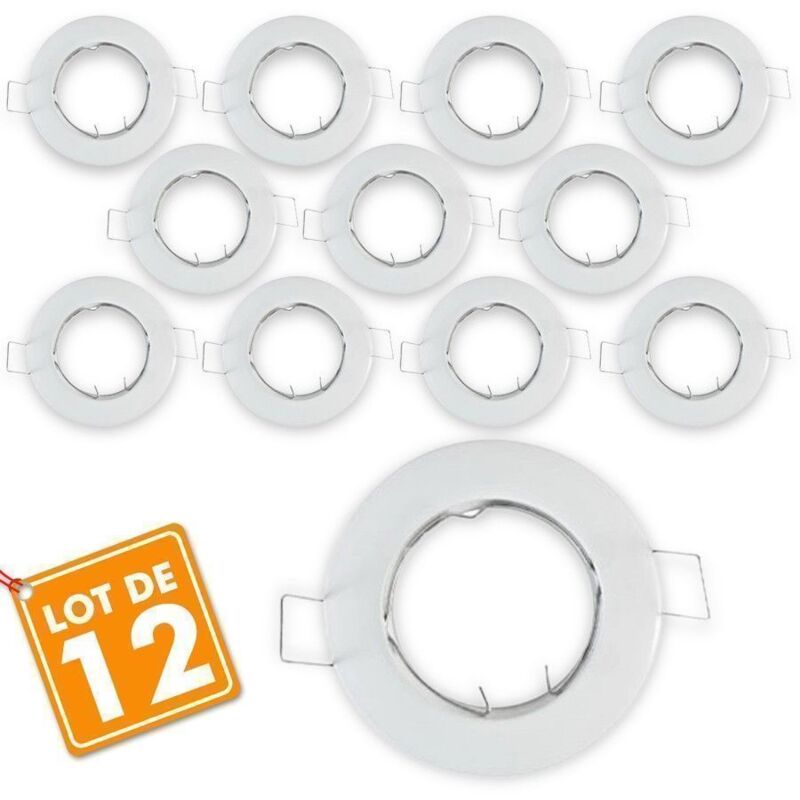 foto del prodotto set di 12 staffe fisse bianche da incasso d77