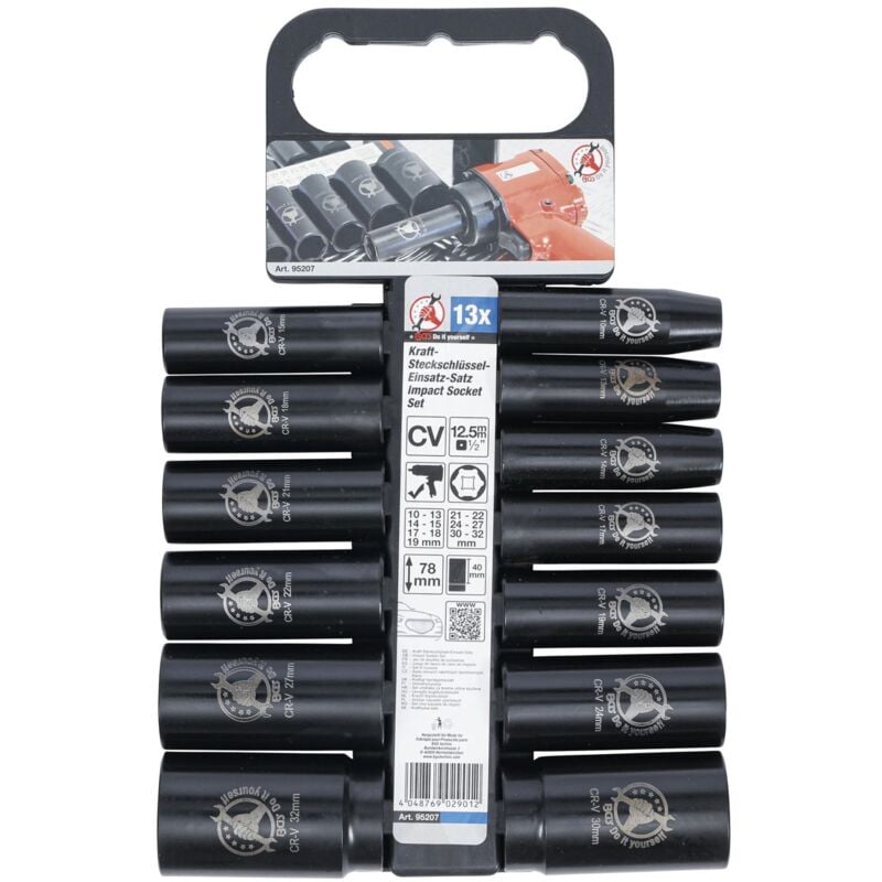 foto del prodotto set di 13 bussole profonde a impatto 1 2 da 10 a 32 mm