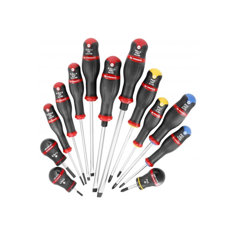 foto del prodotto set di 13 cacciaviti facom protwist2 slot ph pz atwh.j13