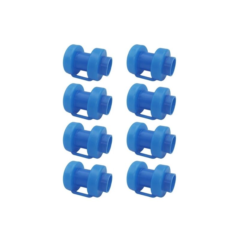 foto del prodotto set di 16 tappi terminali per pali da trampolino per picchetti per rete da trampolino 25 mm, particolarmente robusti, tappi terminali resistenti