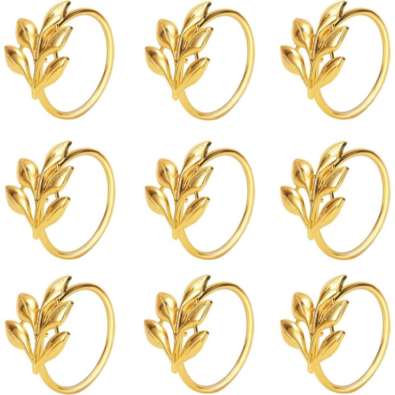 foto del prodotto set di 18 anelli per tovaglioli in metallo dorato per tovaglioli da tavola per feste di tutti i giorni ye zi-gold 18 - sollbry