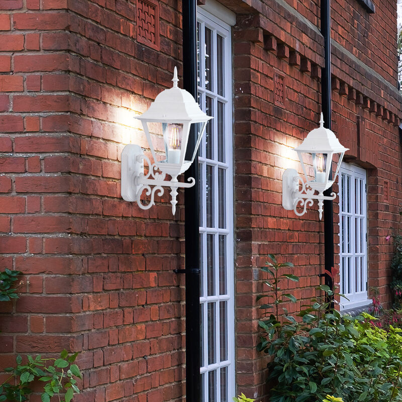 foto del prodotto set di 2 applique alu, lampade, illuminazione per esterni, lanterne in un set con lampadine a led