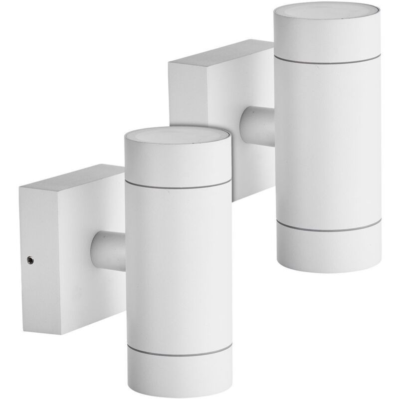 foto del prodotto set di 2 applique da esterno bianche venezia doppio fascio gu10 ip54
