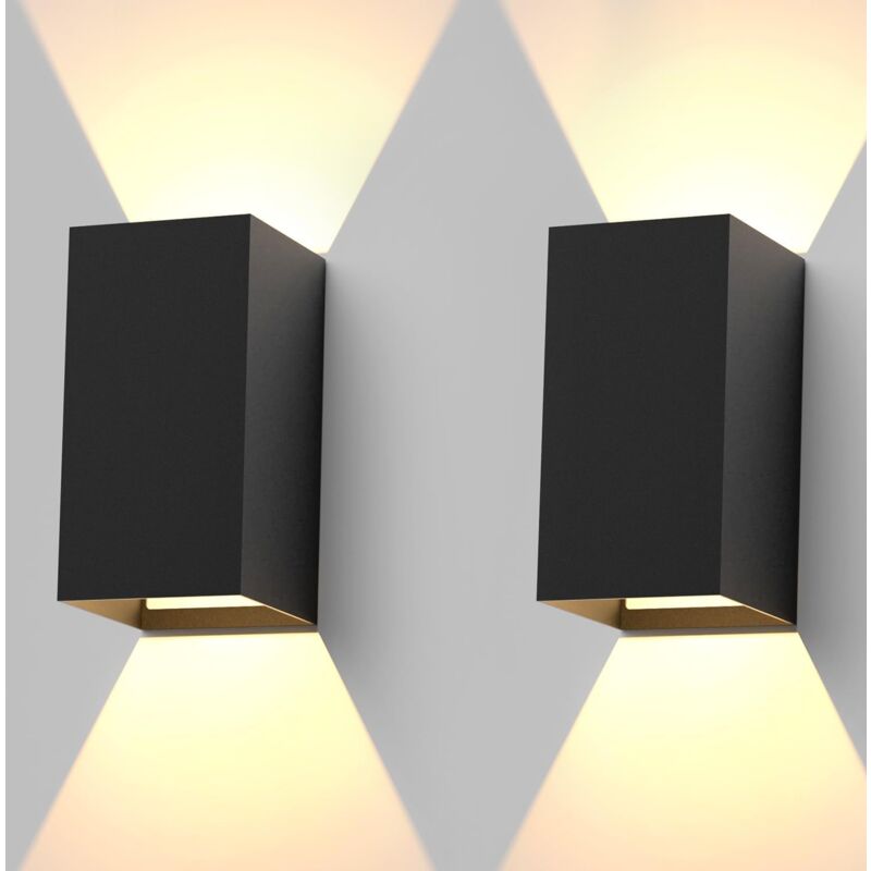 foto del prodotto set di 2 applique da parete a led per interni gbly applique da parete per esterni illuminazione da parete nera lampada da parete 5w lampada da