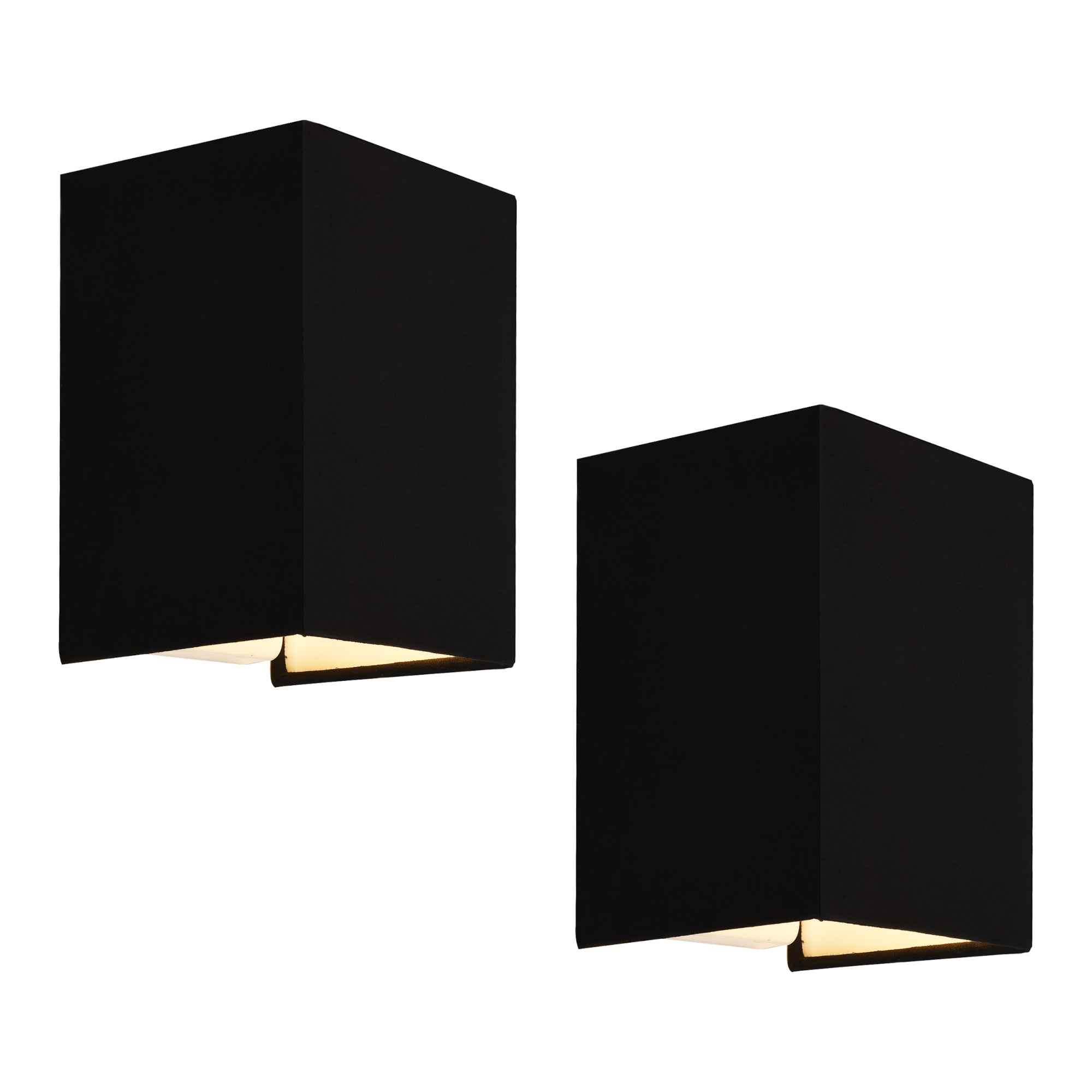 foto del prodotto set di 2 applique forma angolare e27 60 w 20 x 16 x 13 cm paralume in lino nero 03 0007354