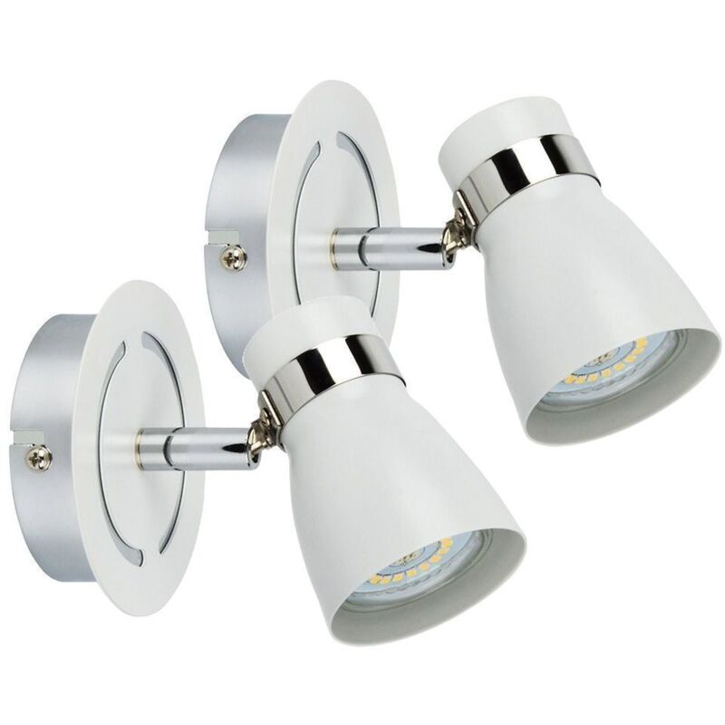 foto del prodotto set di 2 applique hampton gu10 bianche e cromate