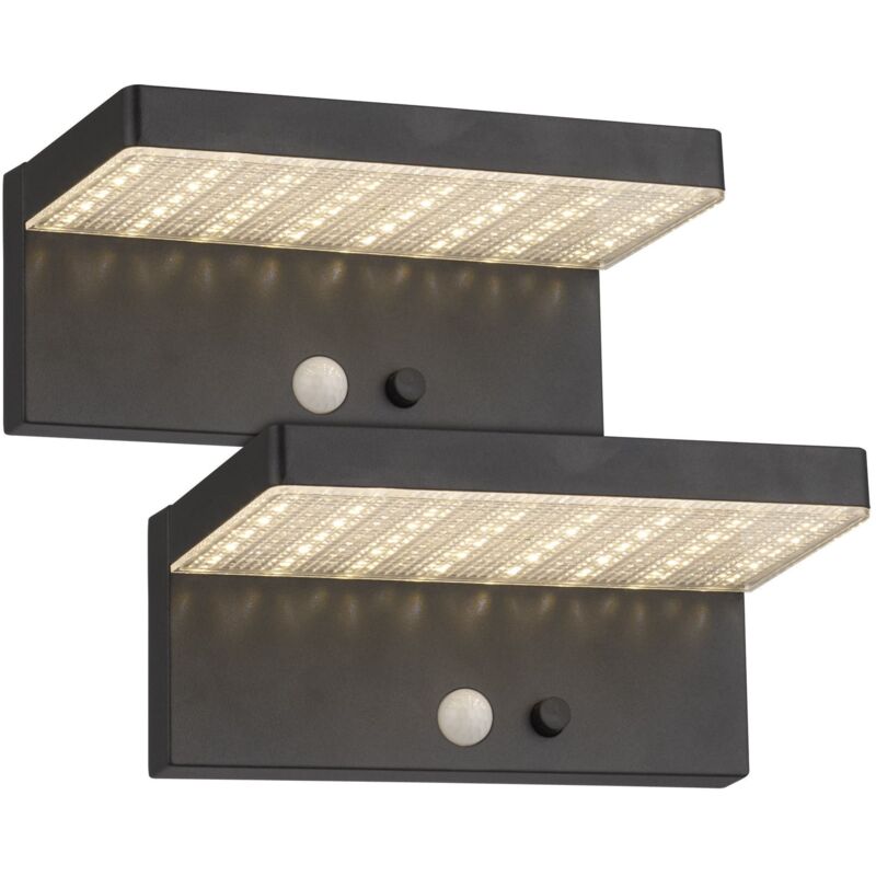 foto del prodotto set di 2 applique solari estrella equi. rilevatore di presenza 60w 3 modalit 