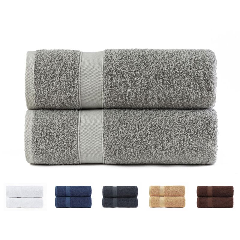 foto del prodotto set di 2 asciugamani da bagno grandi, 100 cotone da 550 g m , extra morbidi, altamente assorbenti e ad asciugatura rapida, 70 x 140 cm, colore