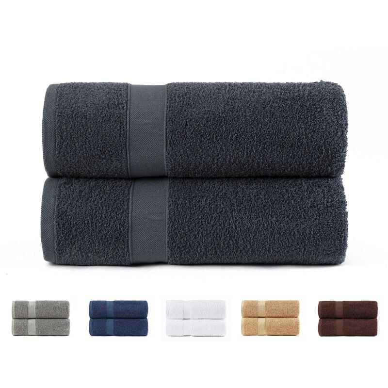 foto del prodotto set di 2 asciugamani da bagno grandi, 100 cotone da 550 g m , extra morbidi, altamente assorbenti e ad asciugatura rapida, 70 x 140 cm, colore