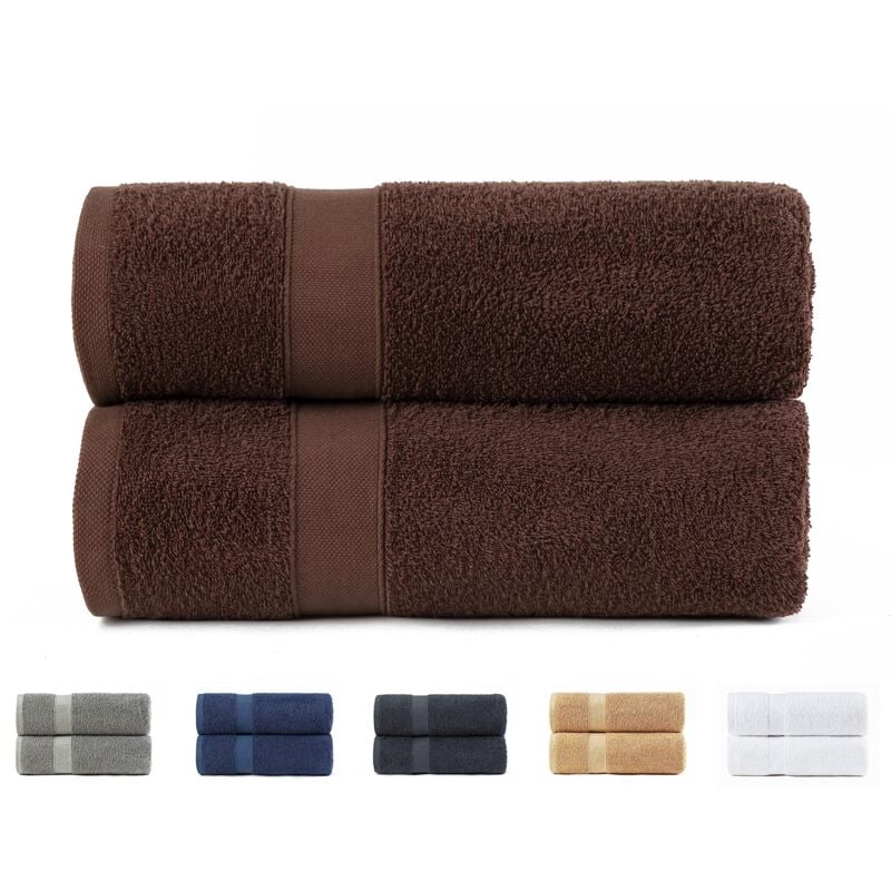 foto del prodotto set di 2 asciugamani da bagno grandi, 100 cotone da 550 g m , extra morbidi, altamente assorbenti e ad asciugatura rapida, 70 x 140 cm, colore