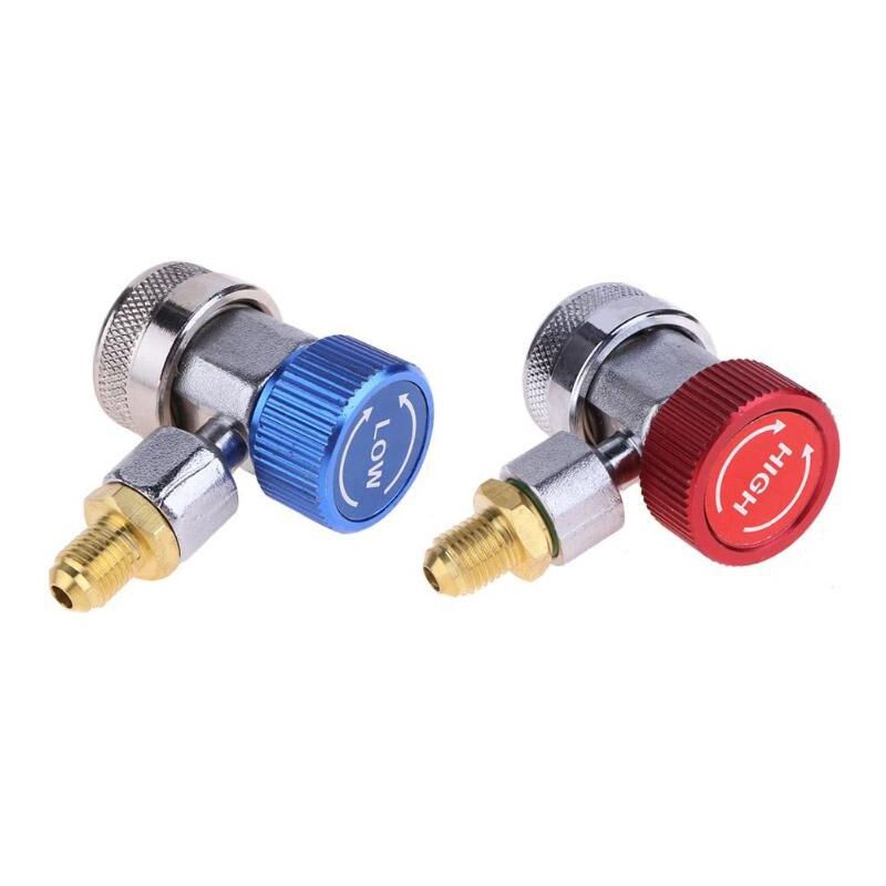 foto del prodotto set di 2 attacchi rapidi per aria condizionata per autoveicoli r134a per sistemi di aria condizionata ad alta e bassa pressione rapanda
