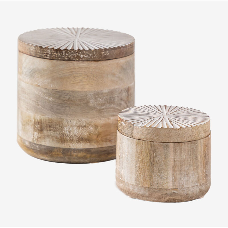 foto del prodotto set di 2 barattoli in legno di mango nabordi sklum