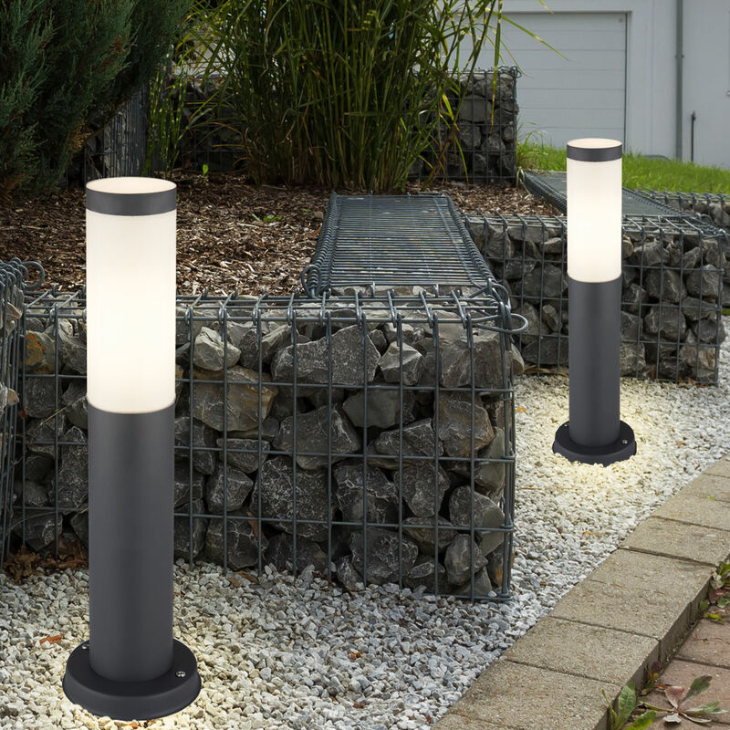 foto del prodotto set di 2 basi lampada da terra per esterni antracite illuminazione del percorso del giardino veranda lampada da terra del cortile