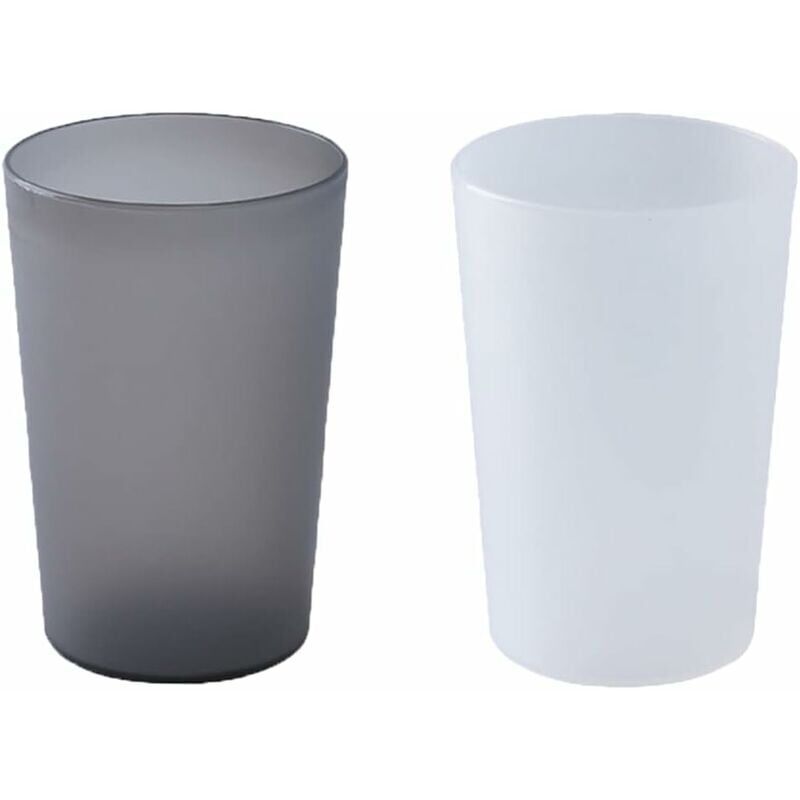 foto del prodotto set di 2 bicchieri da bagno, portaspazzolino, 300 ml nero e bianco 